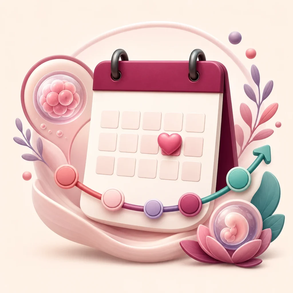IVF due date calculator with calendar and embryo transfer timeline