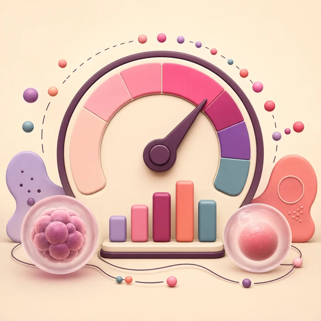 IVF success rate calculator with fertility probability gauge
